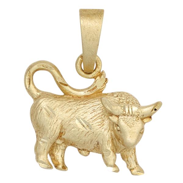 Anhänger Sternzeichen Stier 925 Sterling Silber gold vergoldet matt