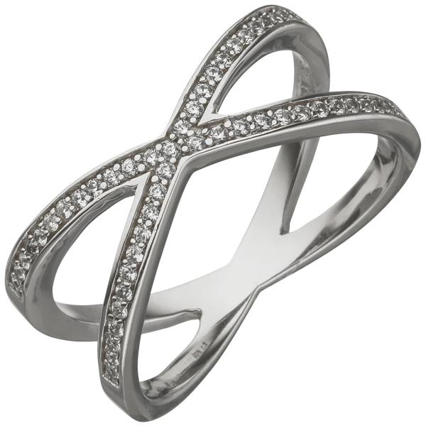 Damen Ring 925 Sterling Silber 49 Zirkonia Silberring