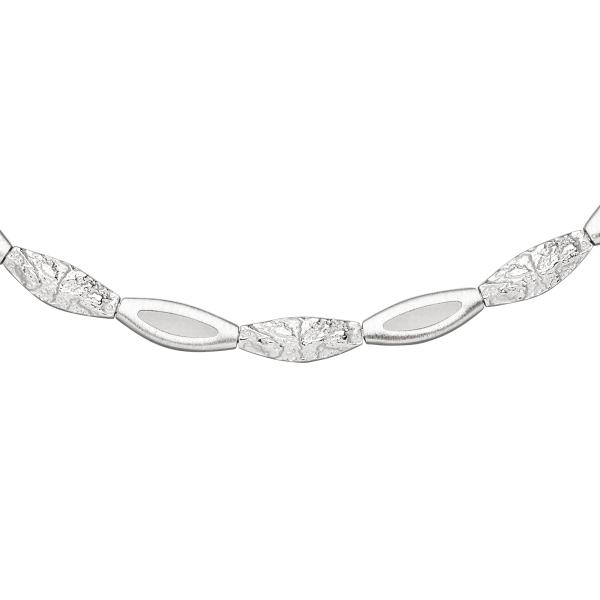 Collier Halskette 925 Sterling Silber gehämmert 45 cm Kette Silberkette