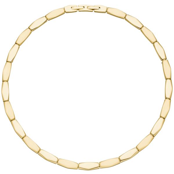 Collier Halskette Edelstahl gold-farben beschichtet 46 cm