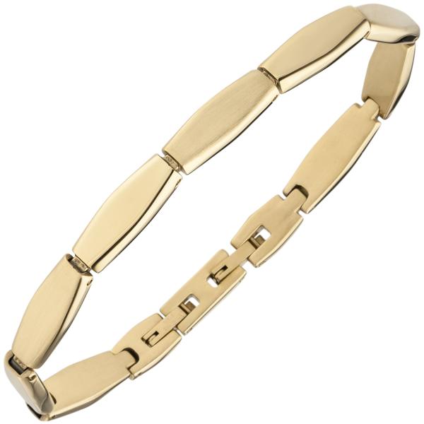 Armband Edelstahl gold-farben beschichtet matt 21 cm