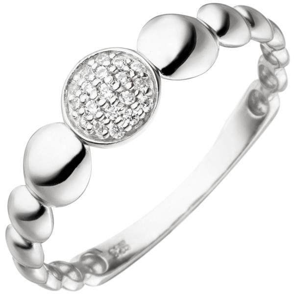 Damen Ring 925 Sterling Silber 19 Zirkonia Silberring