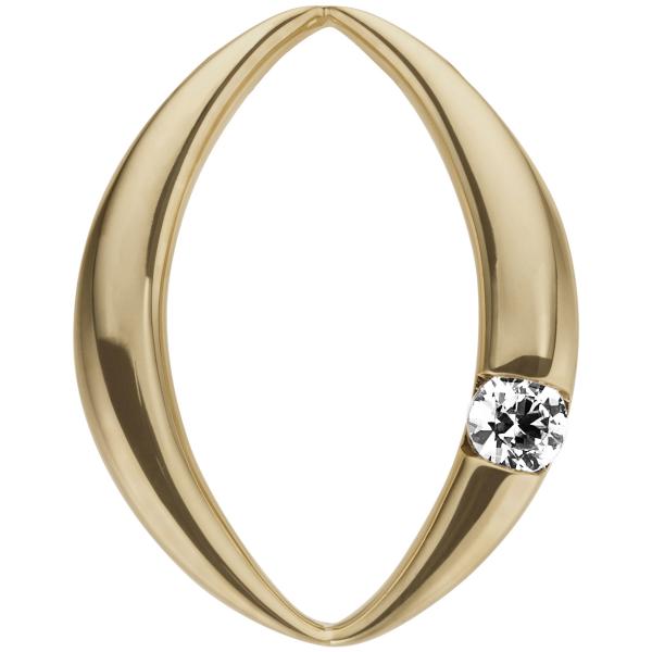 Anhänger oval 585 Gold Gelbgold 1 Diamant Brillant 0,07ct.