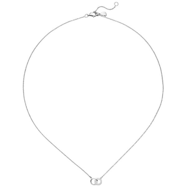 Collier Halskette 925 Sterling Silber 13 Zirkonia 45 cm Kette Silberkette